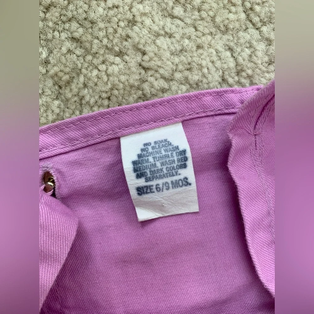 Vintage Oshkosh Size 6-9 Months Lavender Purple Footie Overalls